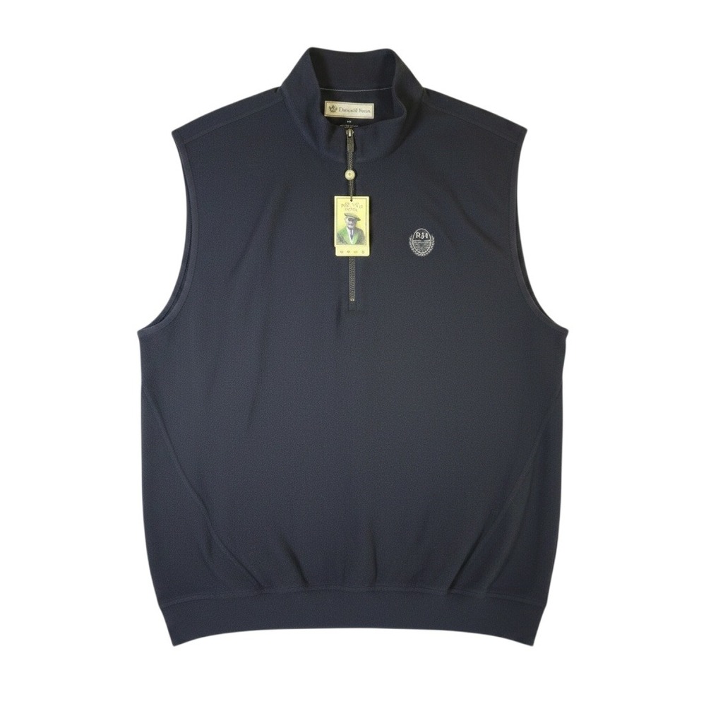 Donald‎ Ross Mens XXL Navy Blue Quarter Zip Golf Vest RH Crest NWT